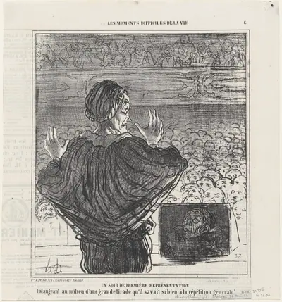 Opening night, from 'The difficult moments of life,' published in Le Charivari, May 26, 1864