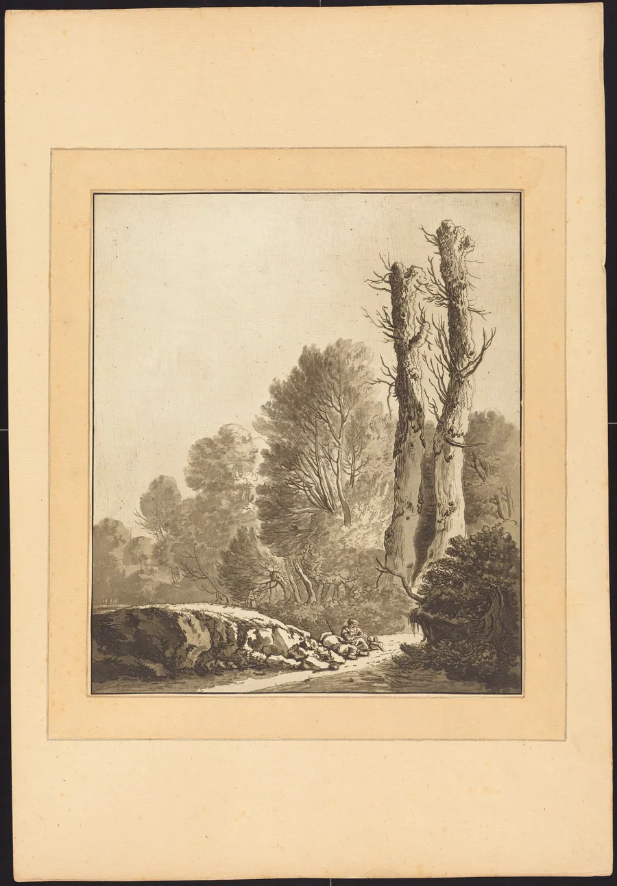 Landscape with Two Trees by Maria Catharina Prestel