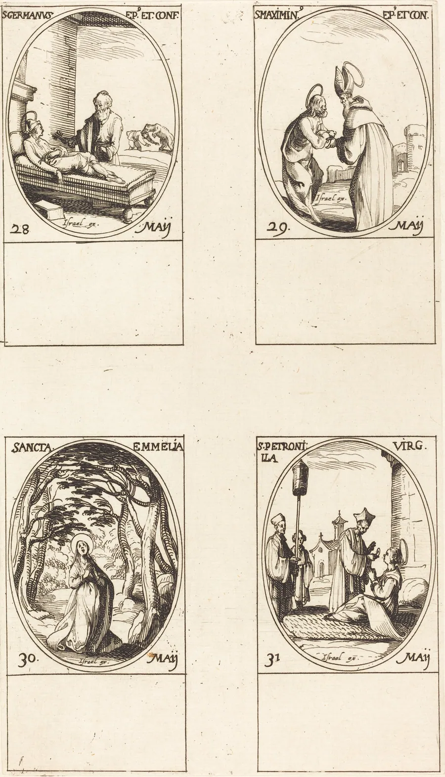 St. Germanus of Paris; St. Maximinus; St. Emmelia; St. Petronilla by Jacques Callot