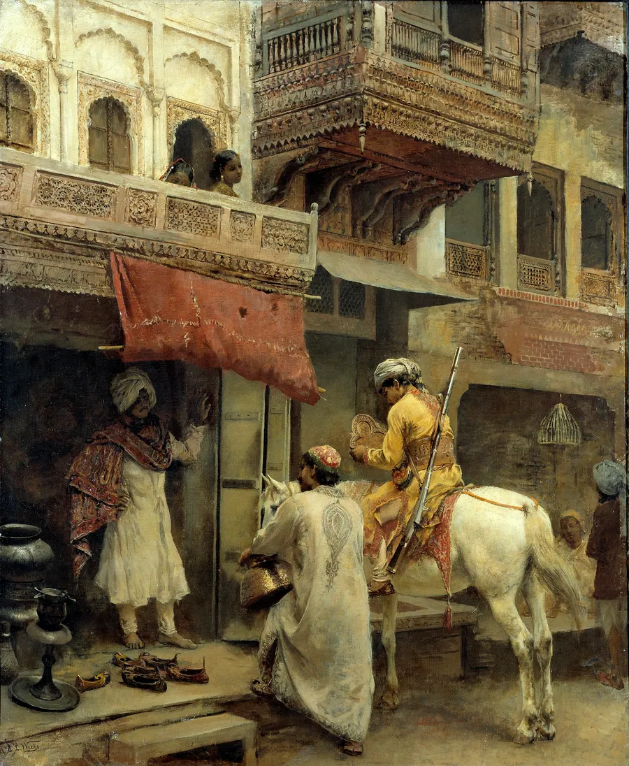 Street Scene in India by Edwin Lord Weeks, born Boston, MA 1849-died Paris, France 1903