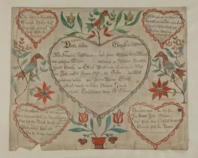 Pa. German Birth and Baptismal Certificate