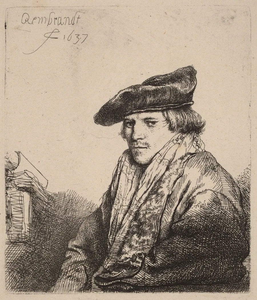 Young Man in a Velvet Cap (Petrus Sylvius?) by Rembrandt van Rijn