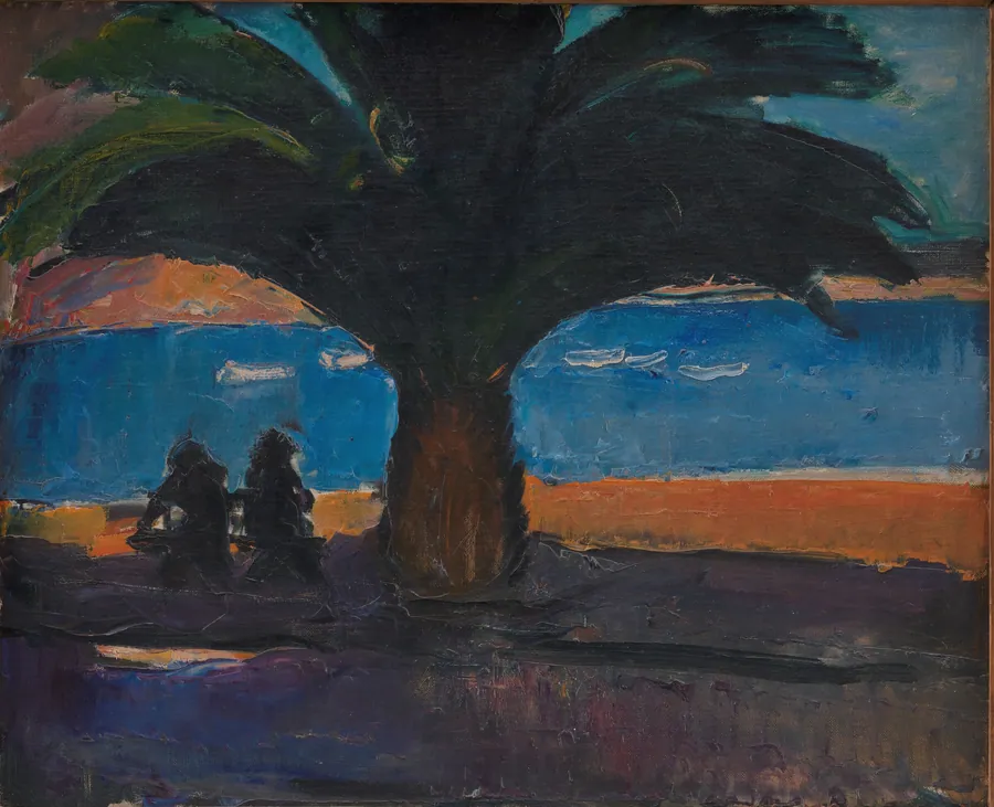 Den tykke palme. Udsigt fra Villefranche by J.A. Jerichau (II)