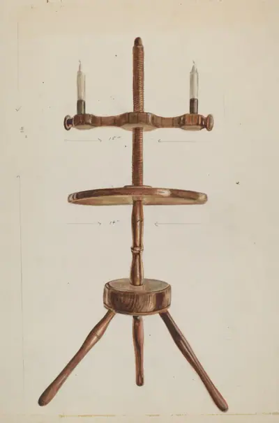 Cobbler's Table with Candle Stand
