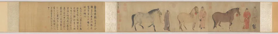 Three Horses and Four Grooms by Ren Renfa