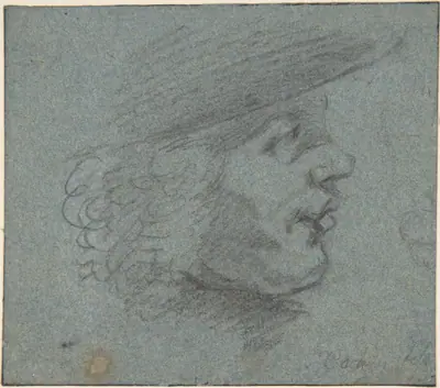 Profile head of a man looking right