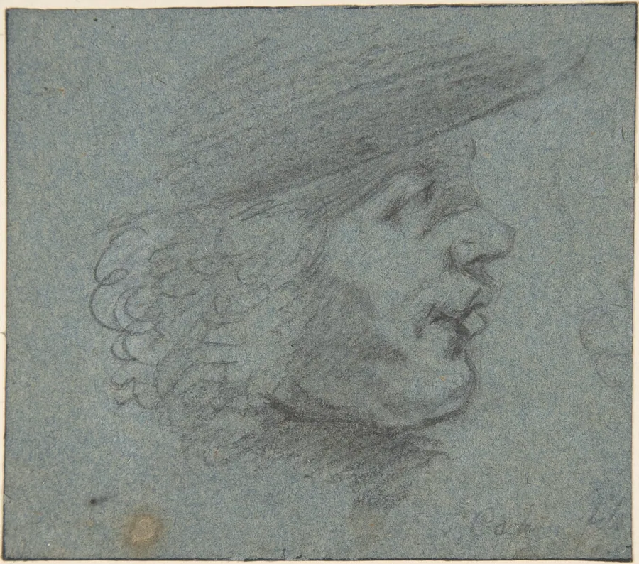 Profile head of a man looking right by Charles Nicolas Cochin II
