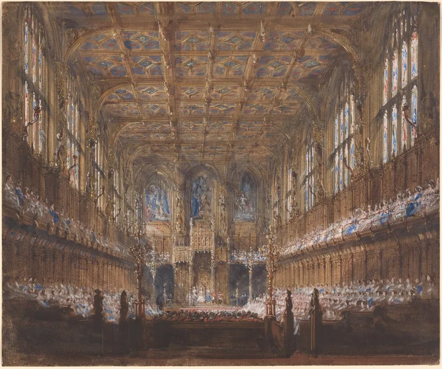 The State Opening of Parliament in the Rebuilt House of Lords by Joseph Nash