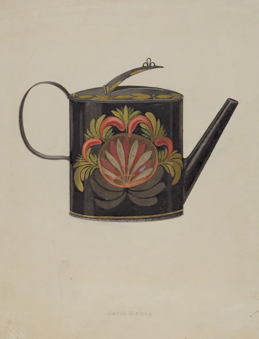 Toleware Tin Coffee Pot by Jacob Gielens
