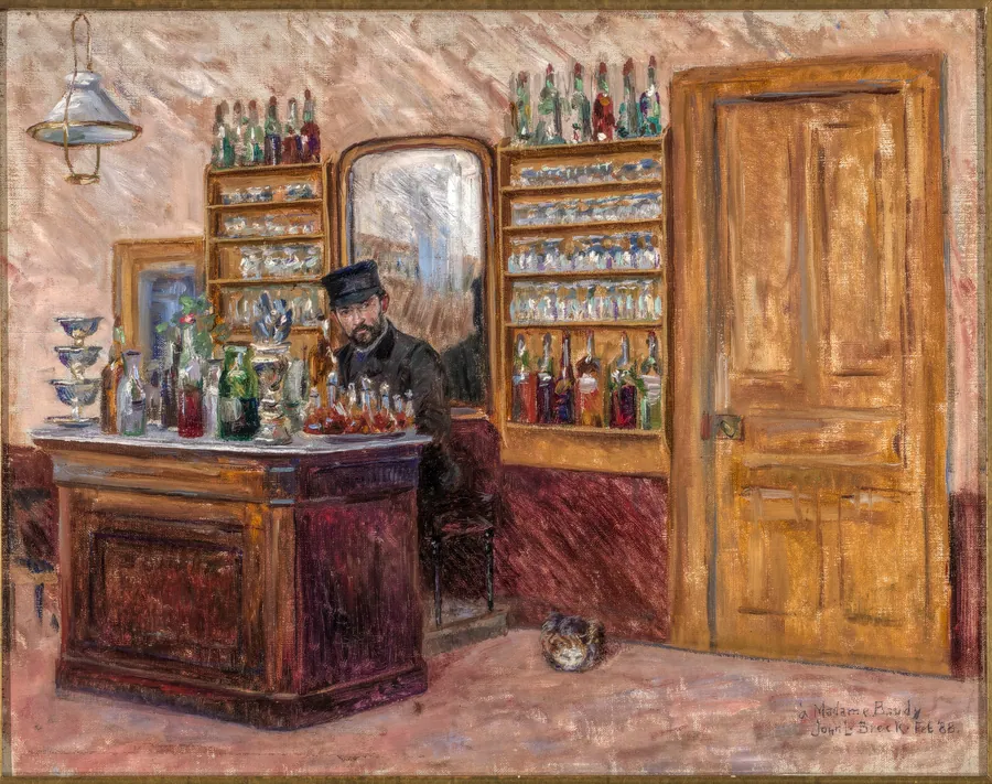 M. Baudy Behind his Desk at the Hotel Baudy by John Leslie Breck, born at sea, near Hong Kong, China 1860-died Boston, MA 1899
