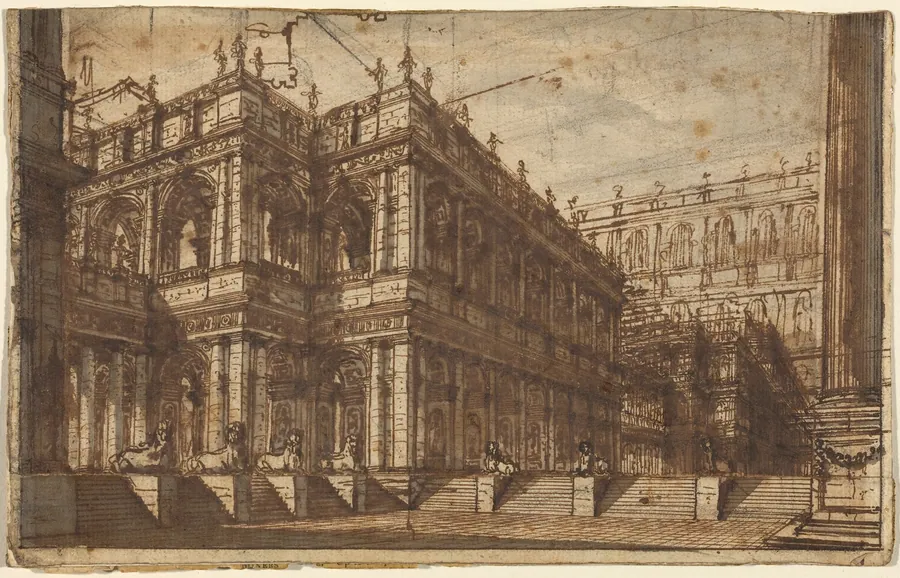 An Ancient Forum with Porticos by Giovanni Battista Piranesi
