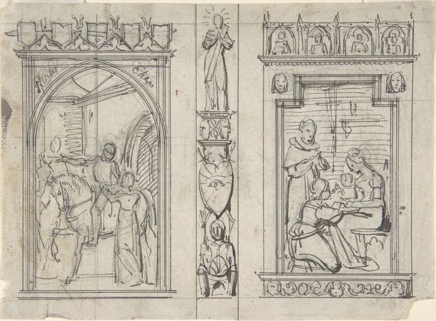 Studies for Two Book Illustrations by Carl Alexander von Heideloff