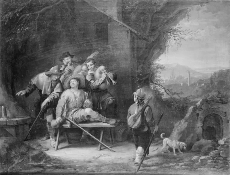 Italienske bønder by Dirck Helmbreeker