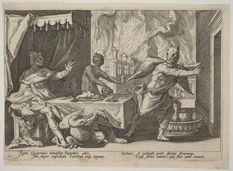 Lycaon Changed into a Wolf by Hendrick Goltzius