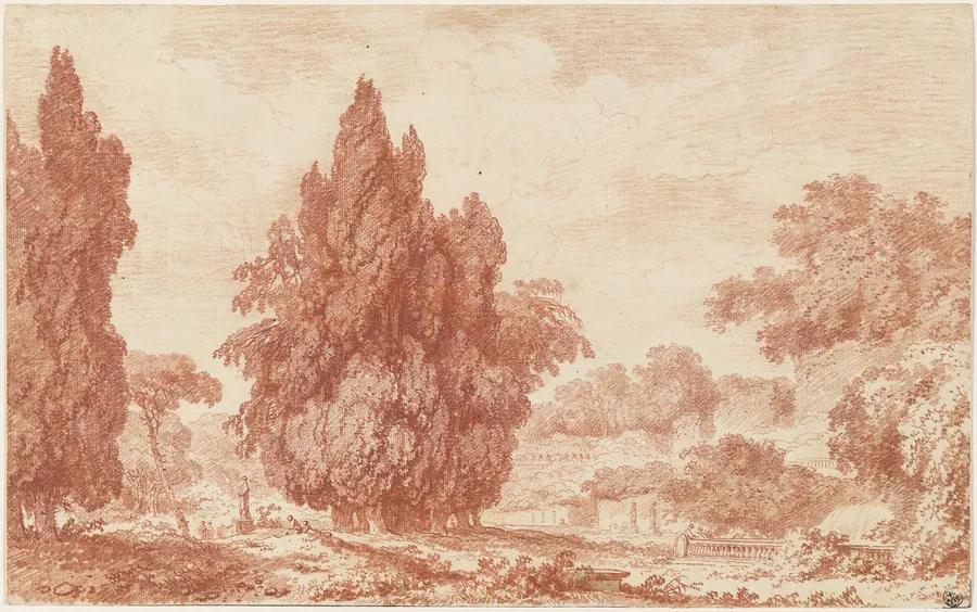 A Stand of Cypresses in an Italian Park by Jean Honoré Fragonard