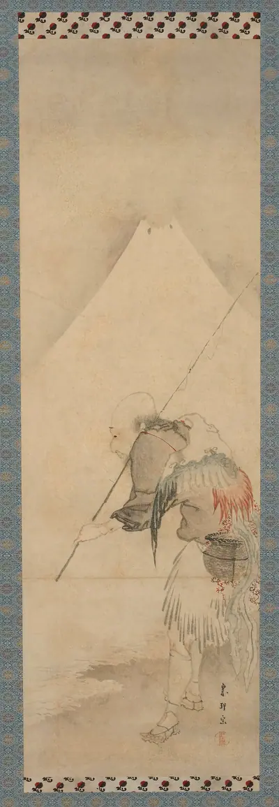 The fisherman Hakuryo and Mount Fuji