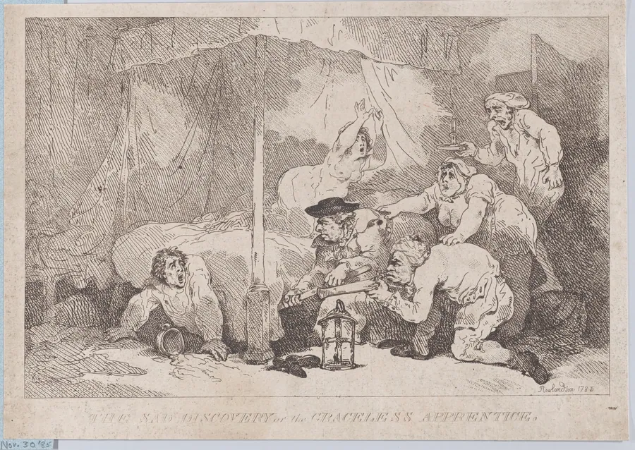 The Sad Discovery of the Graceless Apprentice by Thomas Rowlandson