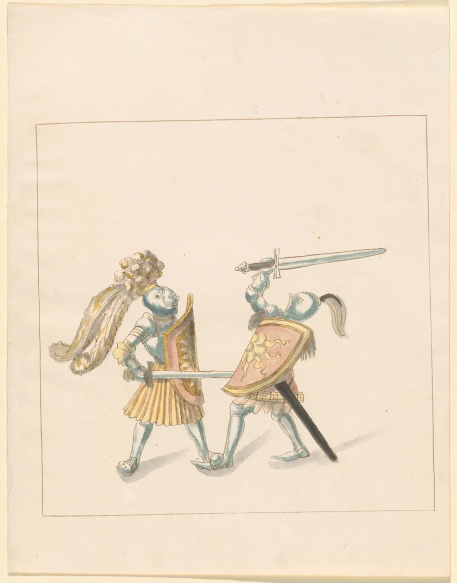 Foot Combat with Longswords and Shields by German 16th Century