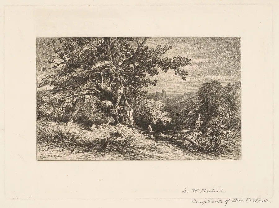 Landscape with Fallen Tree by Charles Volkmar