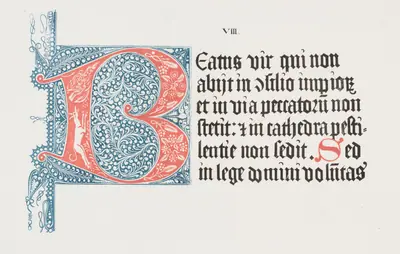 Art of the Lithograph: Psalter- Initial B, Plate VIII