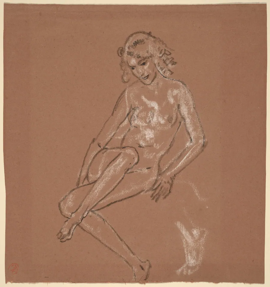 Seated Nude and a Foot by Arthur B. Davies
