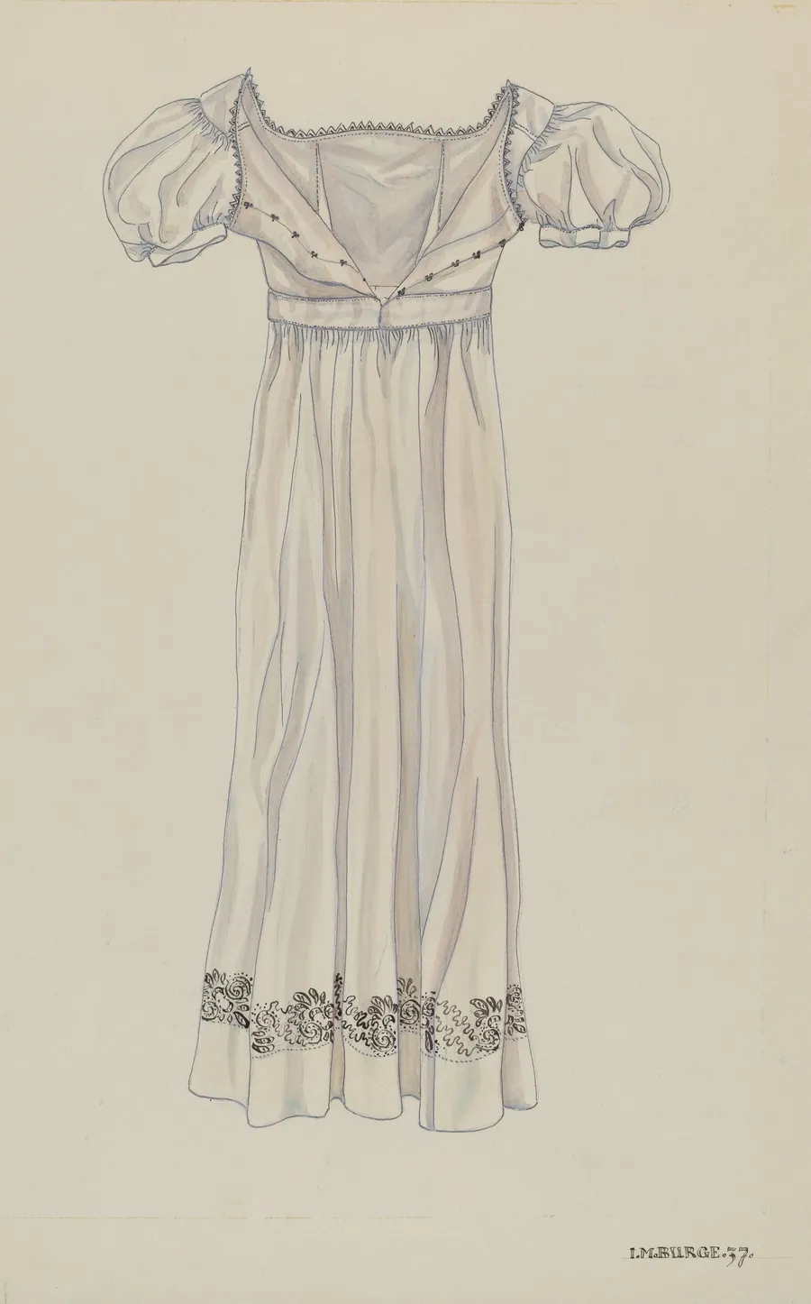 Day Dress (back view) by Irene M. Burge