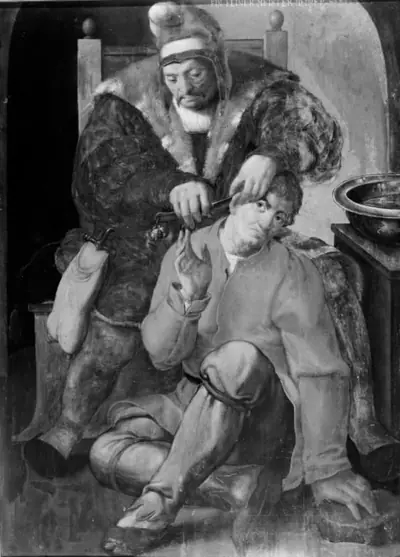 En kirurg, der opererer en bonde