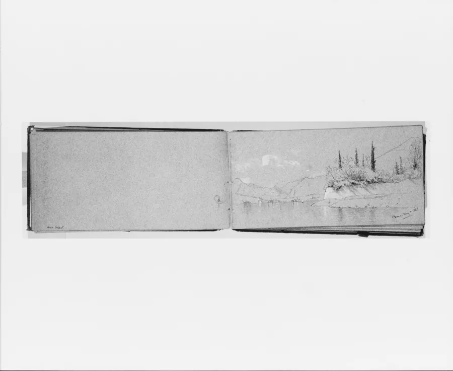 Lake Como, May 3, 1869 (recto, from Sketchbook) by Jervis McEntee