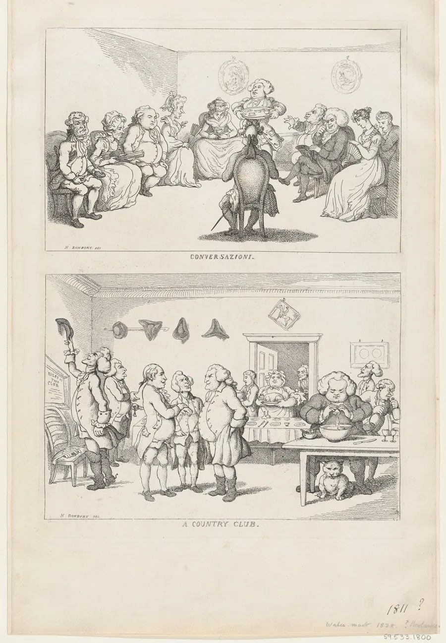 Conversazione, and A Country Club by Henry William Bunbury
