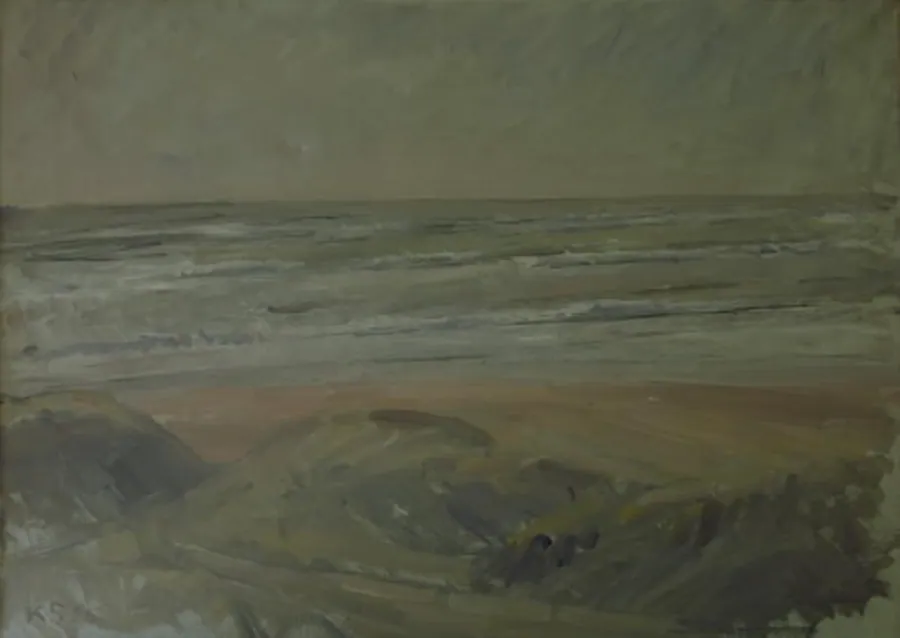 Udsigt fra klitter over Vesterhavet by Karl Schou