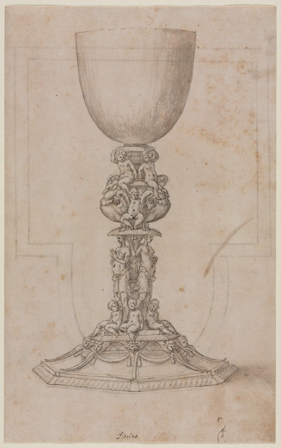 Design for a Chalice (recto) by Luzio Romano