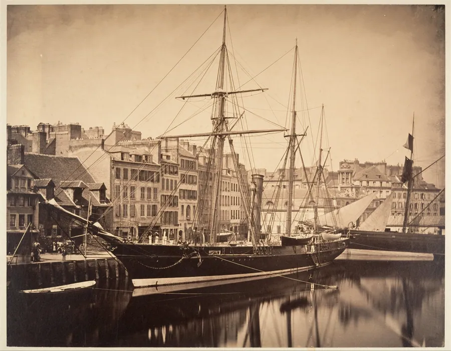 La Reine Hortense - Yacht de l'empereur, Havre by Gustave Le Gray