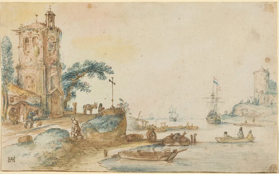 Scene with a Tower to the Left by Hendrick Avercamp