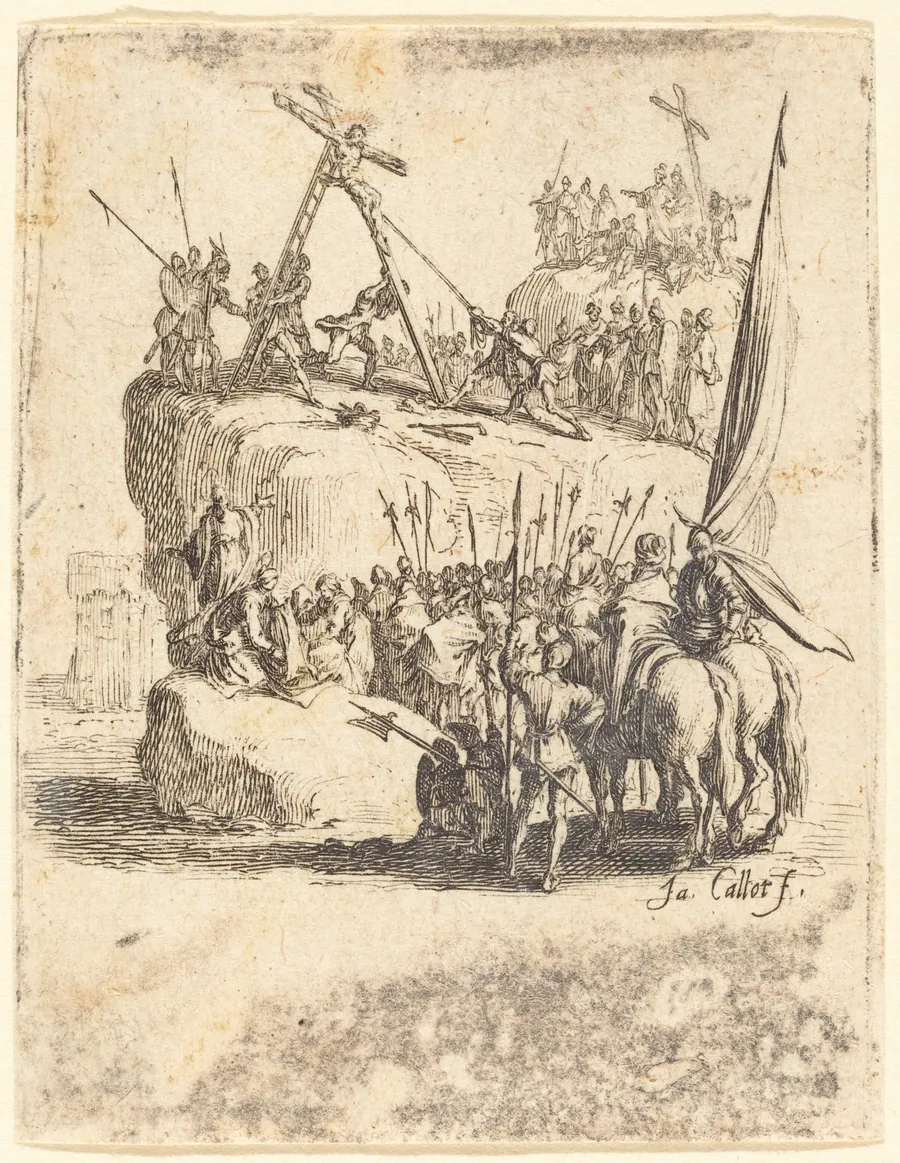 Raising of the Cross by Jacques Callot