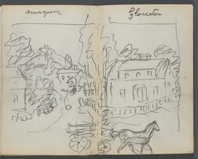 Sketchbook, The Dells, N° 127, page 176 & 177: "Annisquam - Glocester"