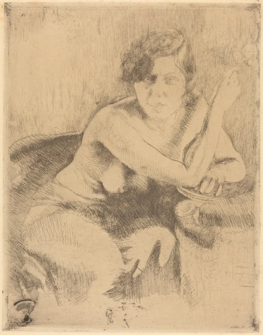 Seated Nude with a Cigarette by Albert Besnard