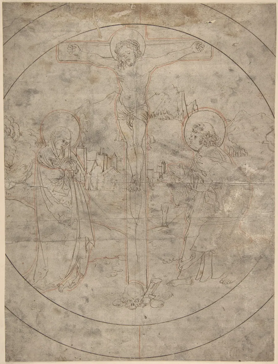 Crucifixion with the Virgin and St. John the Evangelist by Anonymous, German, 16th century