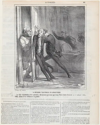 Election reform in England, from 'News of the day,' published in Le Charivari, February 26, 1866