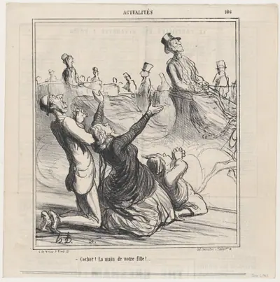 Coachman, for the hand of our daughter!..., from 'News of the day,' published in Le Charivari, June 6, 1867