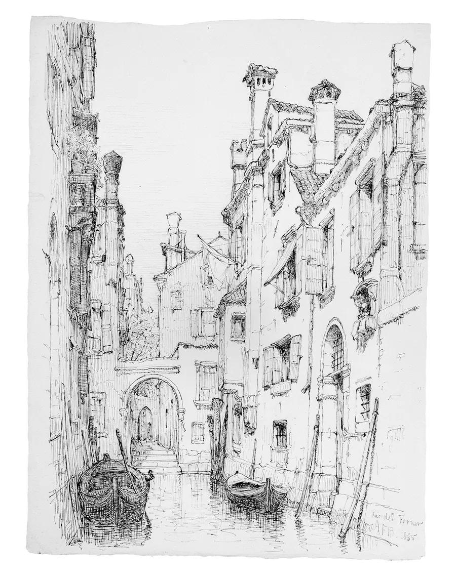Rio del Forner, Venice by Andrew Fisher Bunner