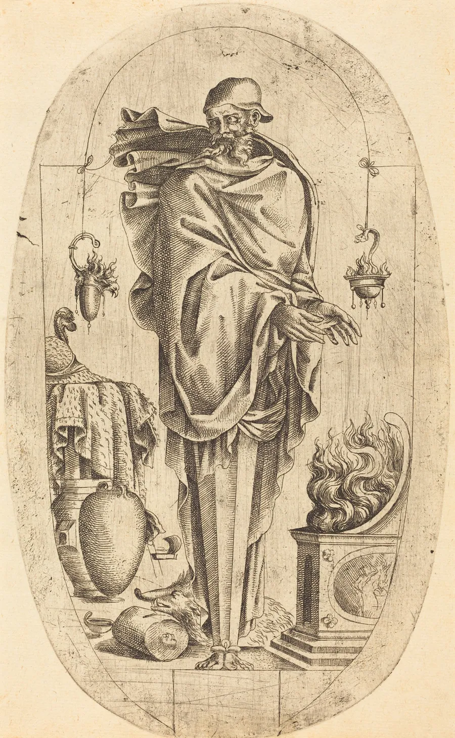 Old Man Warming His Hands by Jean Mignon