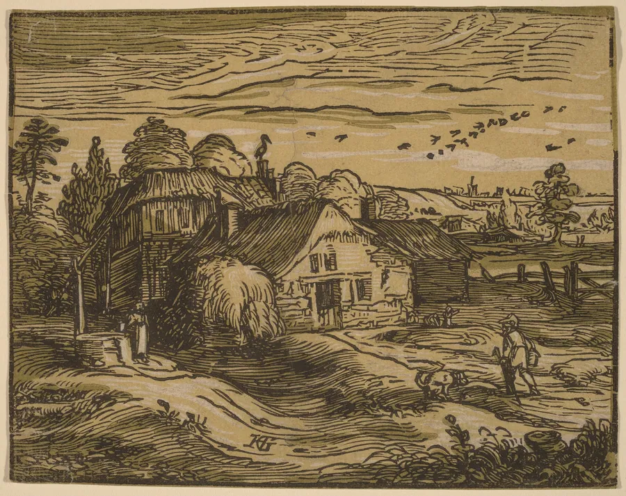 Landscape with a Farmhouse by Hendrick Goltzius