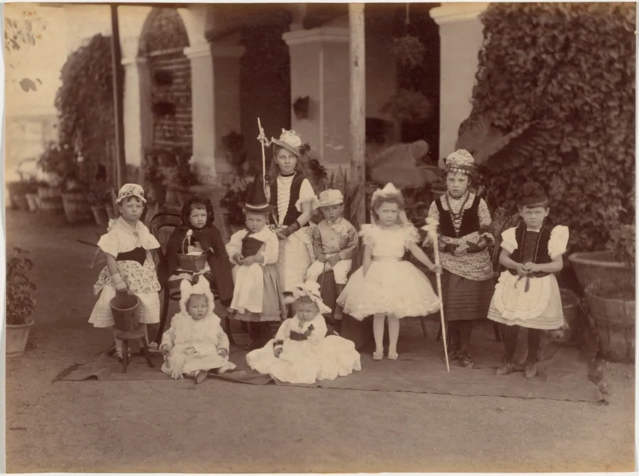 Fancy Group of Children, Indore by Raja Deen Dayal