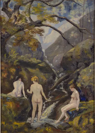 Mountain Stream (Three Nudes At A Mountain Creek)