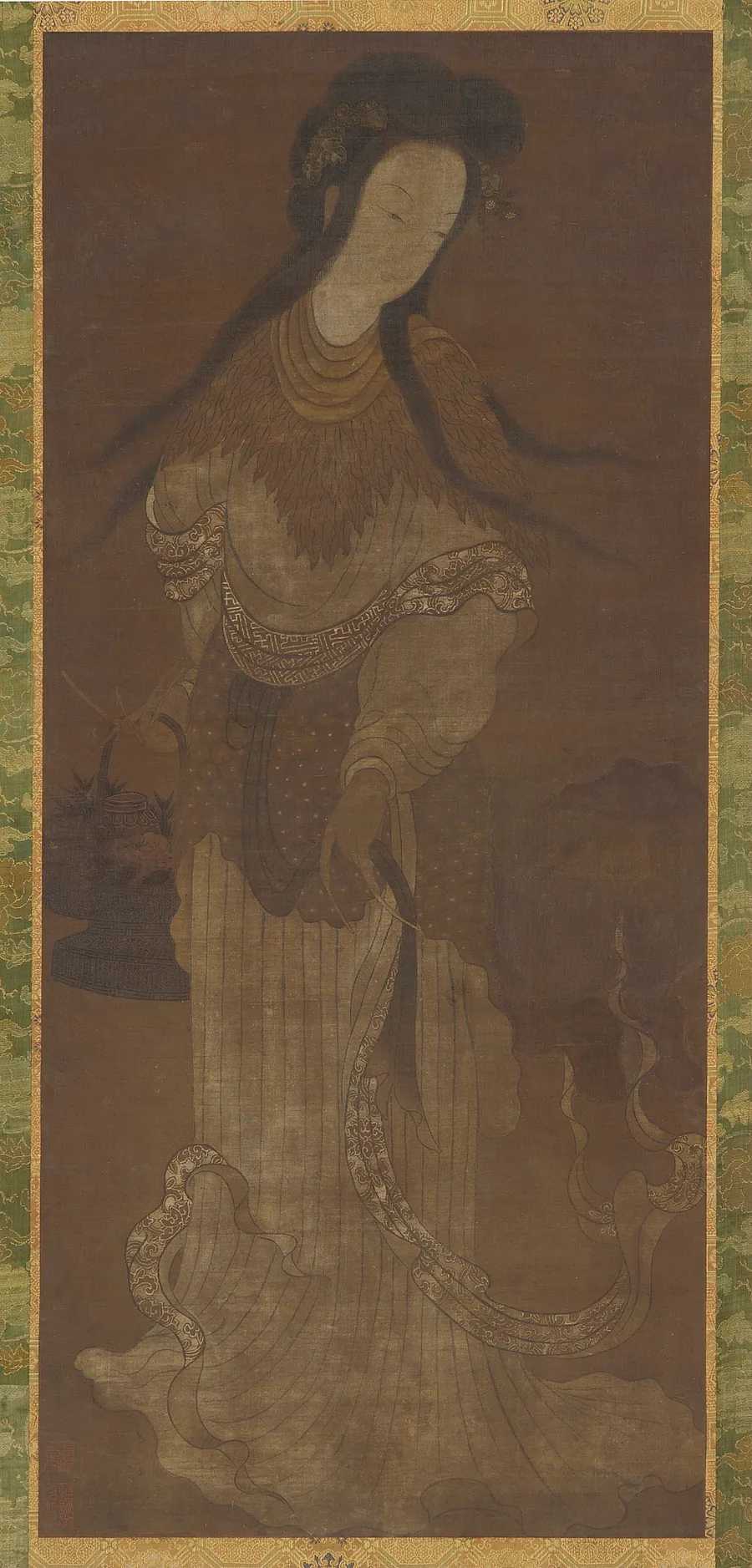 Standing figure of a female Immortal by Formerly attributed to Zhang Mei (active early-mid 10th century)