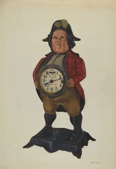 Magic Lamp Clock in 18th Century Figure