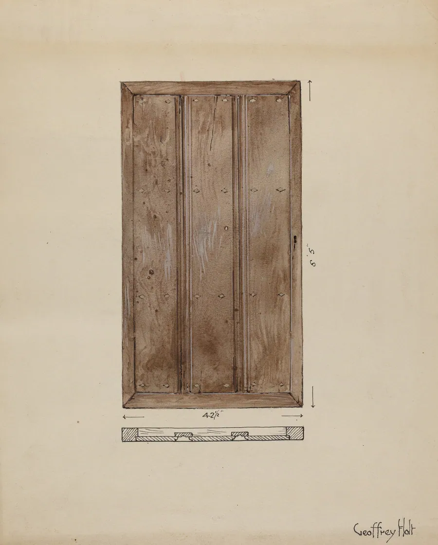 Original Outside Door to Sacristy by Geoffrey Holt