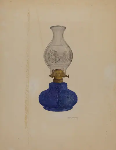Blue Glass Lamp