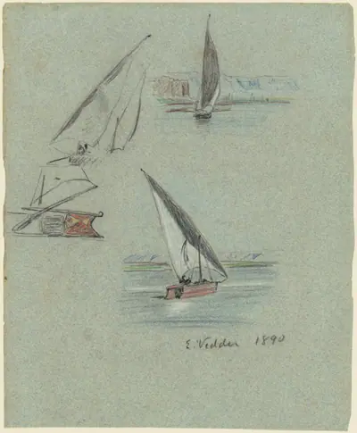 Nile Journey, Feluccas (recto)
