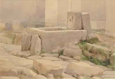Pompeian Fountain and Horse Trough, 1880